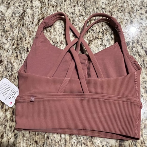 NWT Lululemon Energy Bra Longline Ribbed *Medium Support, B–D Cups - Spiced Chai - Picture 3 of 10